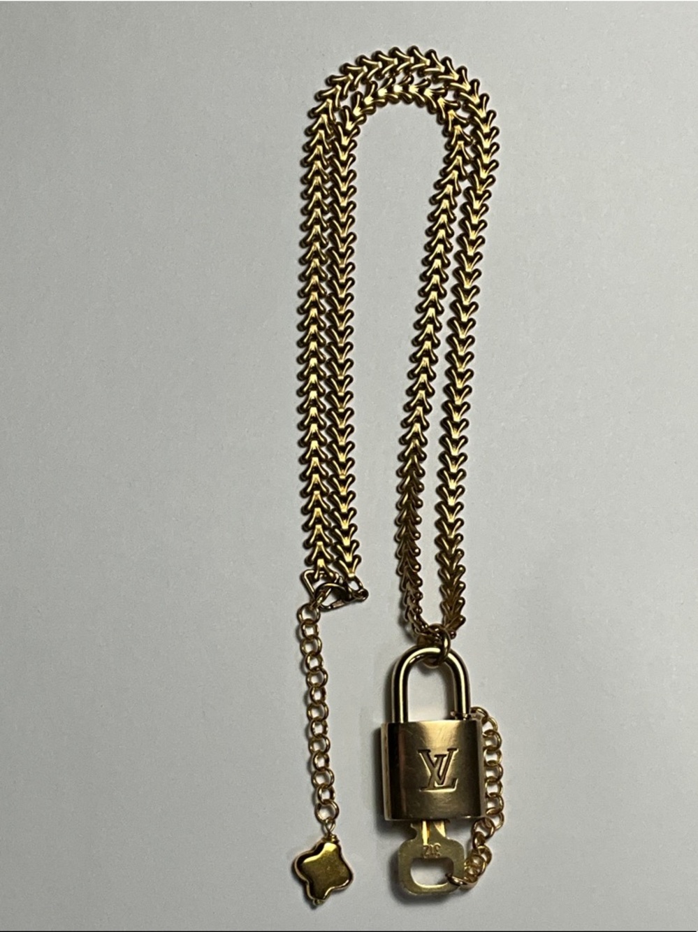 Authentic Louis Vuitton Brass Padlock #312 and Key put on a chain